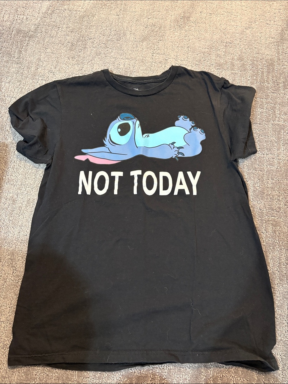 Womens Black 'Not Today' Stitch Graphic Tee